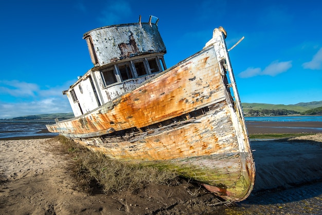 Shipwreck w Point Reyes w Kalifornii