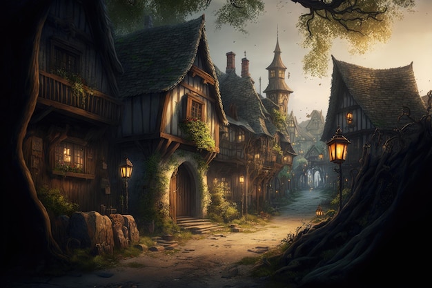 Shire Elf Village Fantasy Environment Concept Art Fantasy Fantasy Cottage