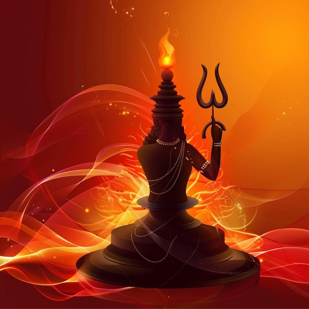 Shiva na abstrakcyjnym tle podczas Mahashivratri ai wygenerowane zdjęcie