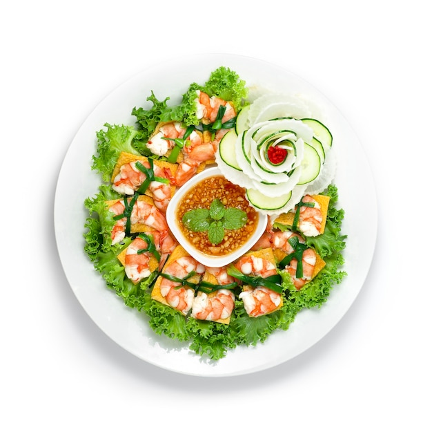 Shrimps Bite Salad Goi Tom Tradycyjne Wietnamskie Jedzenie