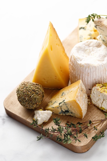 Shropshire langre asiago ser gorgonzola shanklish na drewnianej desce