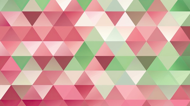 Siatka trójkątów w odcieniach różowego i zielonego
