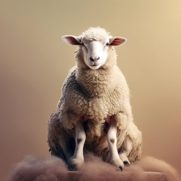 Siedzące owce białe Eid tło kompozyt filmowy