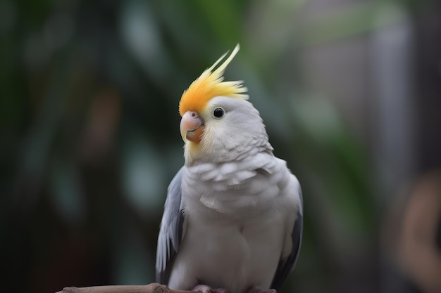 Siedzący ptak Nimfa Pokarm kolorowy Wygeneruj Ai