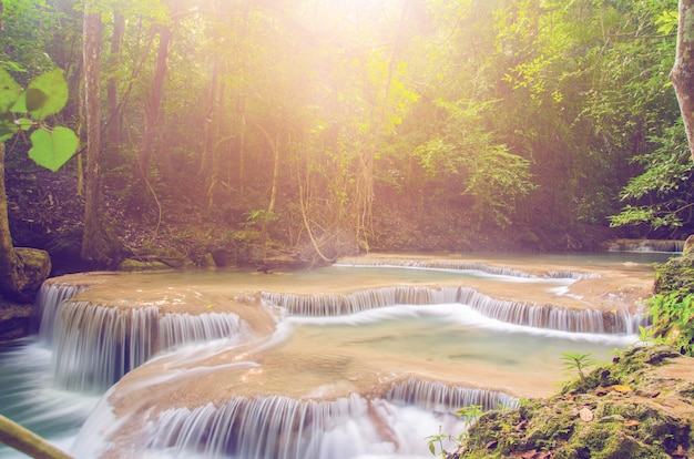 Siklawa W Głębokim Lesie, Thailand Tło