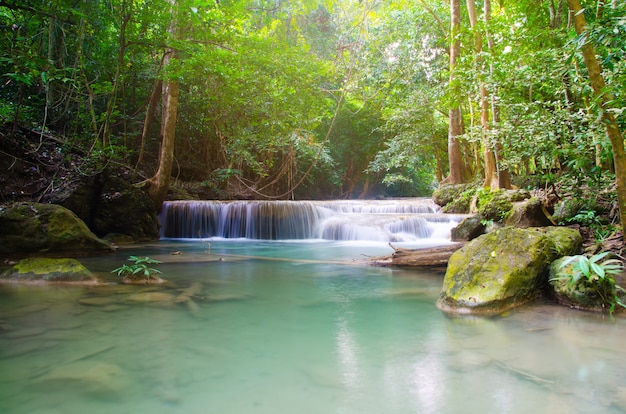 Siklawa w głębokim lesie, Thailand