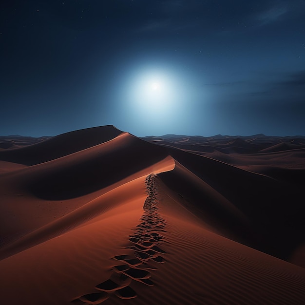 Silent Nocturne odsłania urzekający urok minimalistycznego pustynnego krajobrazu w nocy