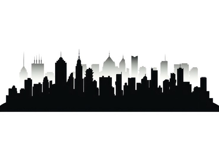 Zdjęcie silhoueta krajobrazu architektury miejskiej