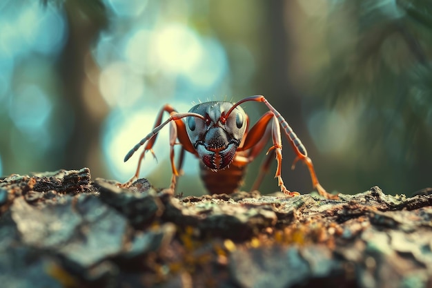 Silna mrówka na drzewie generuje Ai