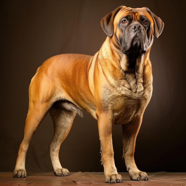 Silny Bullmastiff w studiu