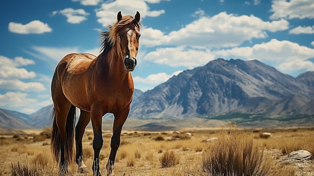 Silny i piękny obraz generowany przez sztuczną inteligencję konia