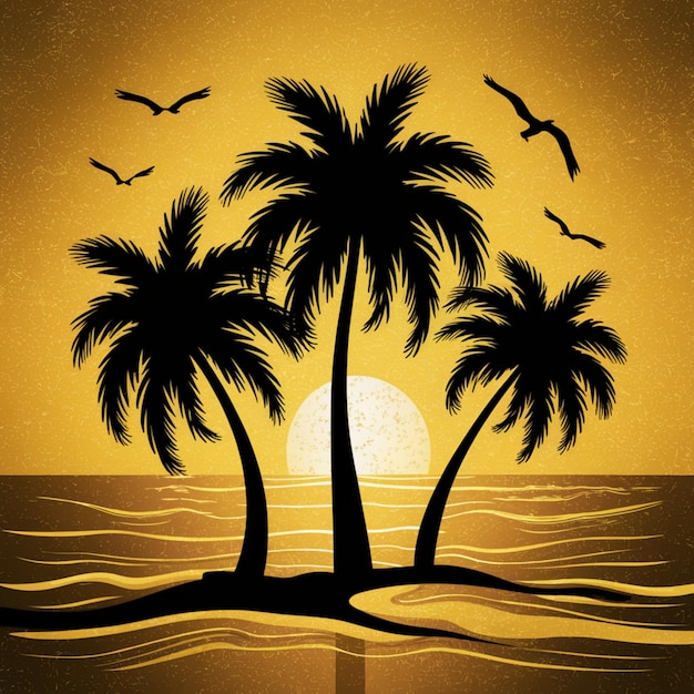 Siluweta palmy ilustracje wektorowe bezpłatne grafika wektorowa Clip Art