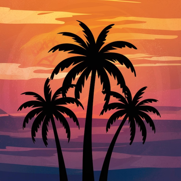 Siluweta palmy ilustracje wektorowe bezpłatne grafika wektorowa Clip Art