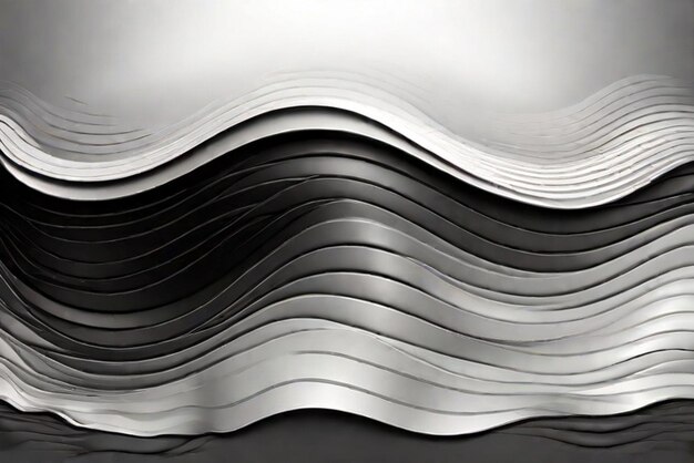 Silver Ombre Wave Abstract Background dla projektowania banerów internetowych