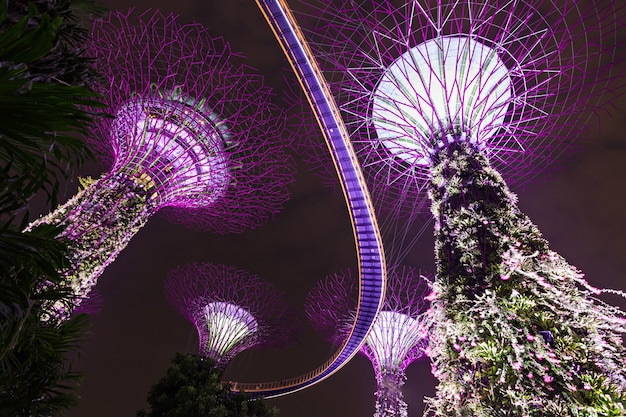 SINGAPUR - 15 października 2014: Gardens by the Bay to park o powierzchni 101 hektarów w centrum Singapuru.