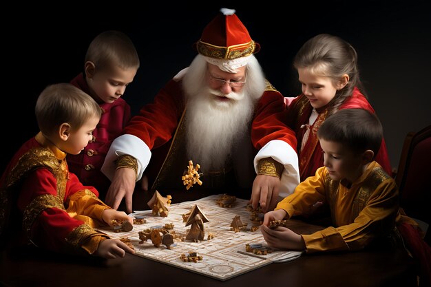 Sinterklaas i budynek dla dzieci