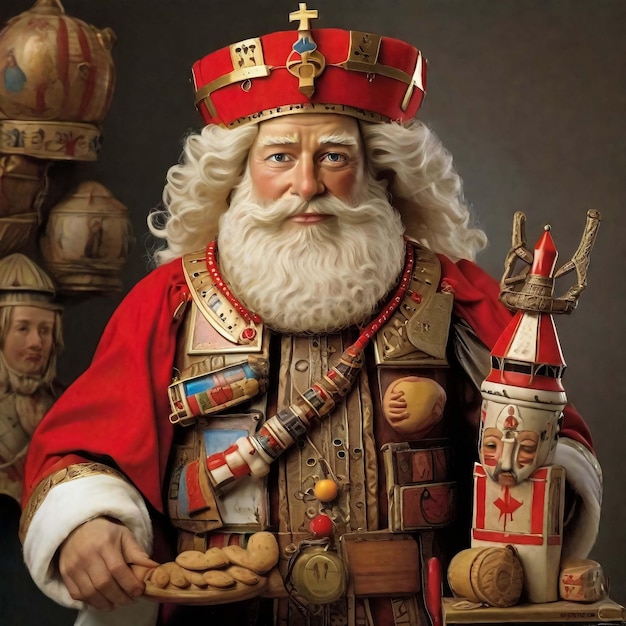 Sinterklass po niderlandzku jadący na koniu paradujący po mieście ogłaszający swoje przybycie do miasta esc