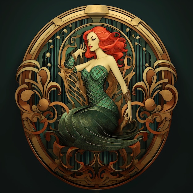 Sirena w stylu art deco