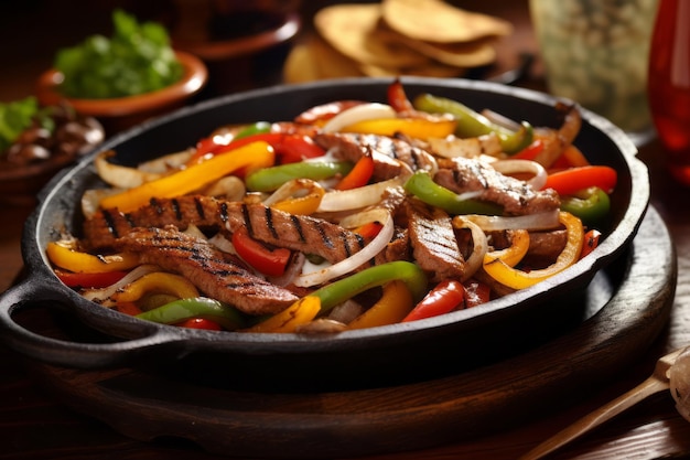 Sizzling Fajitas meksykańskie zdjęcia żywnościowe