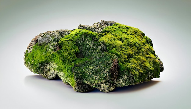 Zdjęcie skała z zielonym mchem
