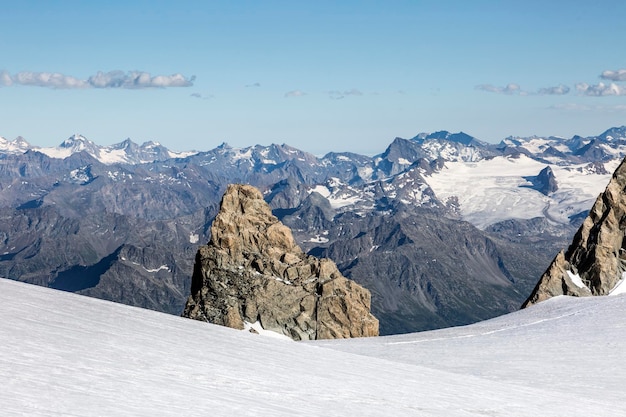 Skały I Kamienie Widok Masywu Montblanc Z Mont Maudit We Francuskich Alpach Chamonixmontblanc Francja Malowniczy Obraz Koncepcji Turystyki Pieszej