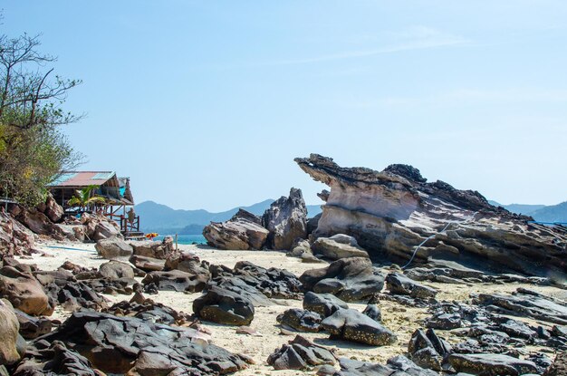 Skały I Kamienna Plaża Wyspy Similan Z Słynną Skałą żaglową Phang Nga Krajobraz Przyrody Tajlandii