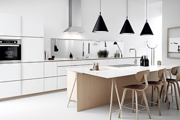 Skandynawska kuchnia o minimalistycznym designie i eleganckich liniach