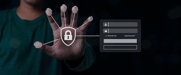 Skaner Linii Papilarnych Futurystyczne Cyfrowe Przetwarzanie Identyfikacji Biometrycznej