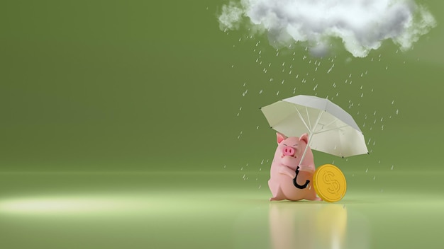 Skarbonka trzymająca parasolkę do ochrony monet