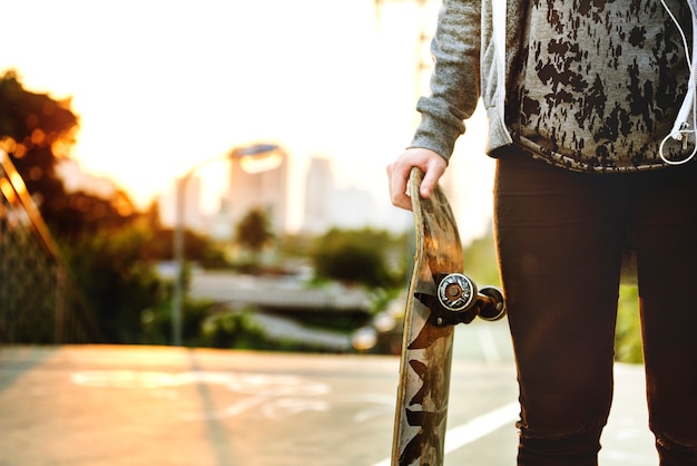 Skater Dziewczyna W Mieście