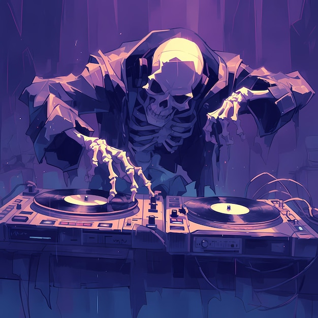 Skeleton DJ Spinning Hits dla życia po śmierci