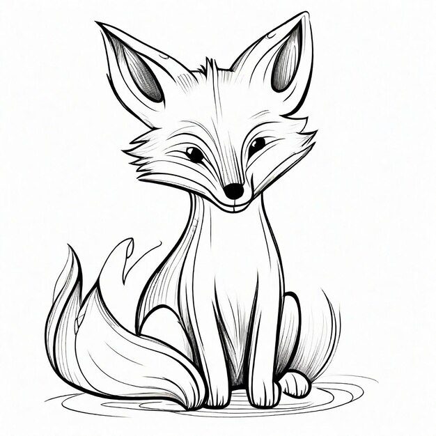 Sketch projektu fox miminal wygenerowanego przez Generative AI