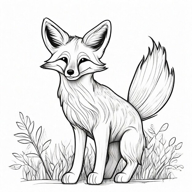 Sketch projektu fox miminal wygenerowanego przez Generative AI