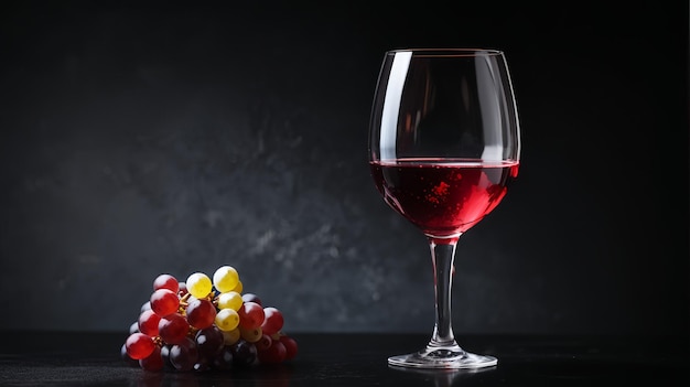 Skład z lampką wina i winogron