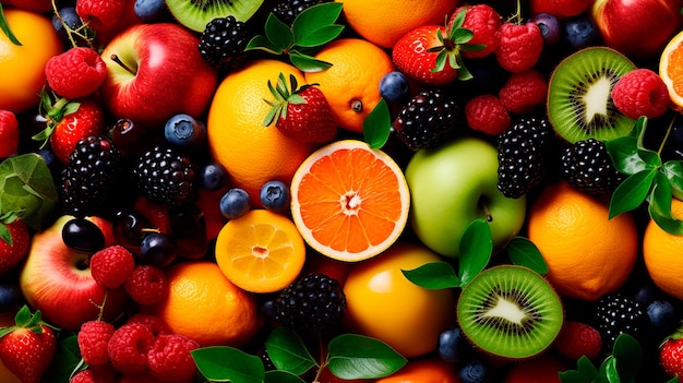 skład z różnymi owocami i jagodami