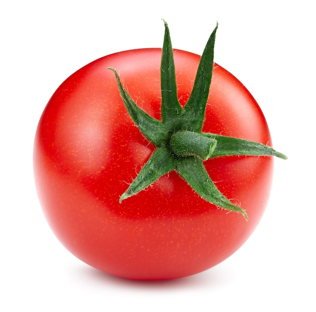 Zdjęcie składnik pokarmowy z makroszkutów pomidorów na białym izolowanym
