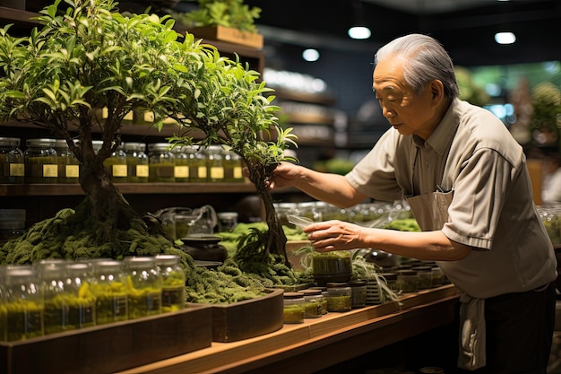 Zdjęcie sklep herb's prezentuje świeże i zachęcające generatywne ia trawy cytrynowej