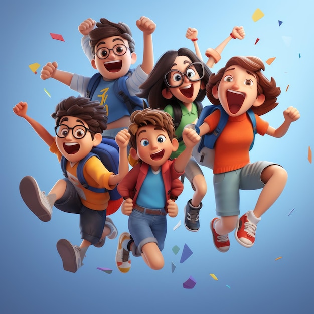 Skok w przygodę Wesołe nastolatki z Schoolville Pixar 3D kreskówka