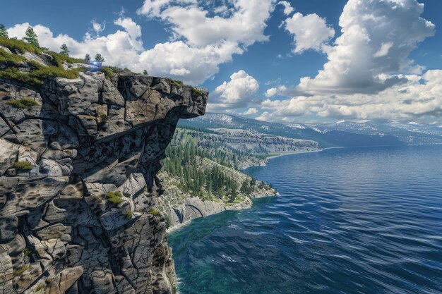 Skok wiary na jeziorze Tahoe w Kalifornii