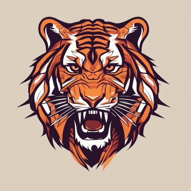 Skomplikowane logo fraktalnego tygrysa Unikalne połączenie sztuki i marki