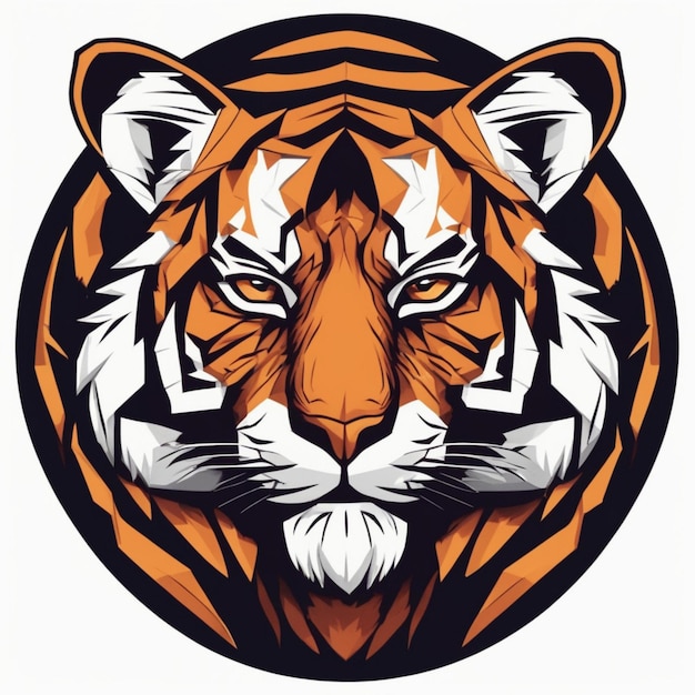Skomplikowane logo fraktalnego tygrysa Unikalne połączenie sztuki i marki