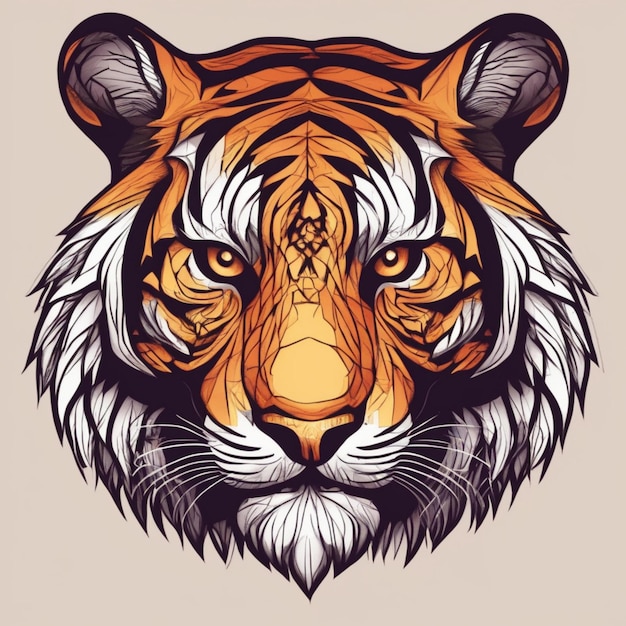 Zdjęcie skomplikowane logo fraktalnego tygrysa unikalne połączenie sztuki i marki