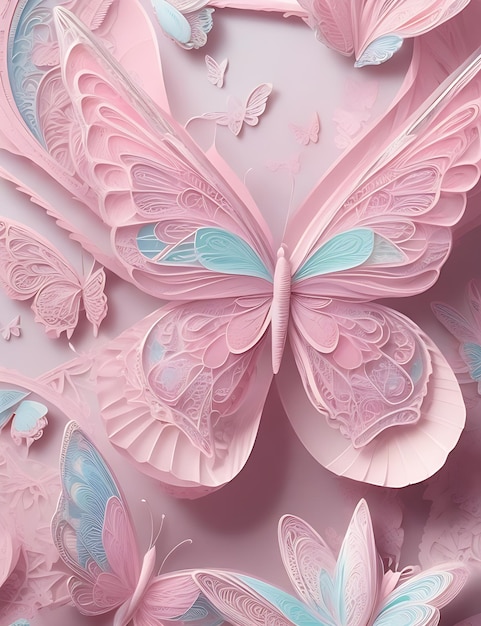 Skomplikowane motyle wykonane z papieru