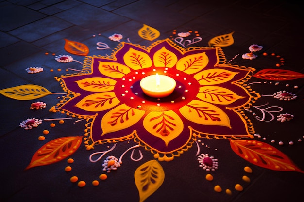 skopiuj miejsce rangoli na obchody Diwali