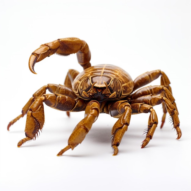 Skorpion z białym tłem wysokiej jakości ultra h