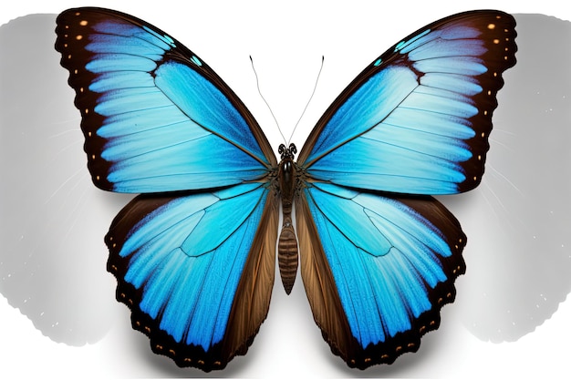 Skrzydła motyla Morpho Skrzydełka motyla Morpho samodzielnie na białym tle