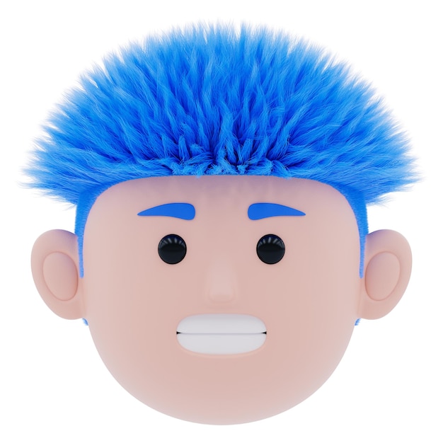 Skrzywiona twarz Emoji ikona 3D