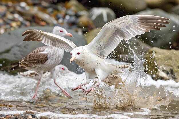 Skua goni inne ptaki.