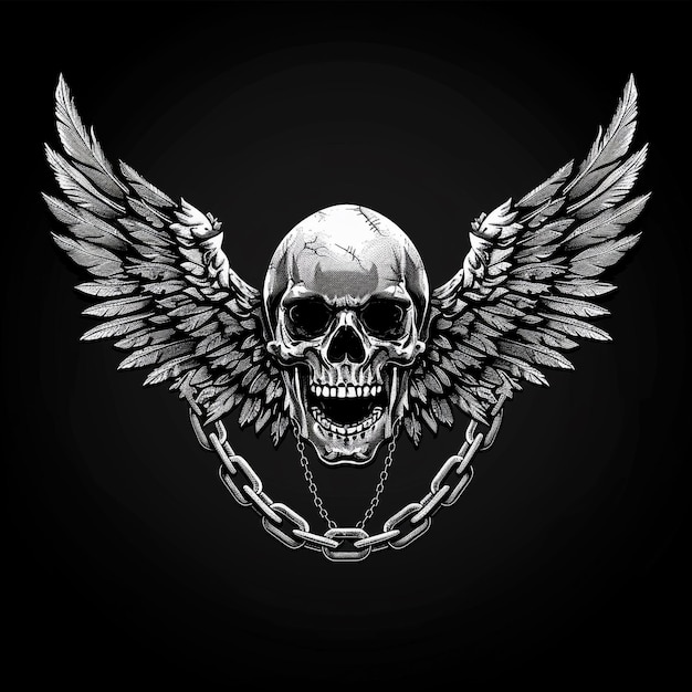 Skull vintage ilustracja do projektu koszulki