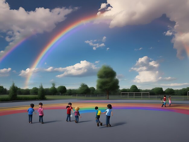 Sky Rainbow 3D Postać z kreskówek